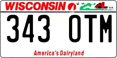 WI license plate 343OTM