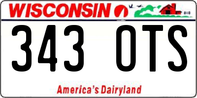 WI license plate 343OTS