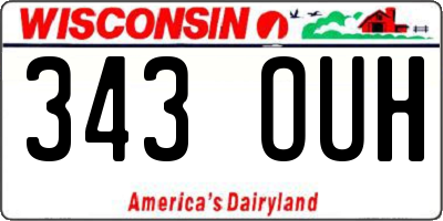 WI license plate 343OUH
