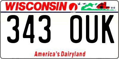 WI license plate 343OUK