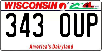 WI license plate 343OUP