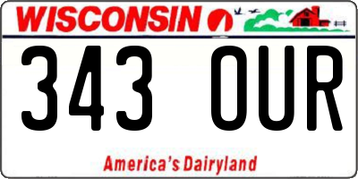 WI license plate 343OUR