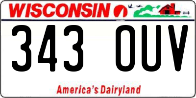 WI license plate 343OUV
