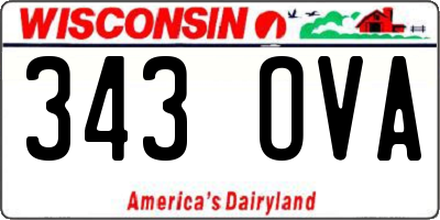 WI license plate 343OVA