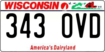 WI license plate 343OVD