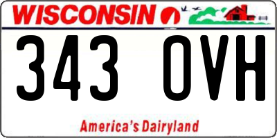 WI license plate 343OVH