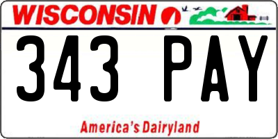 WI license plate 343PAY