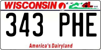 WI license plate 343PHE