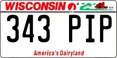 WI license plate 343PIP