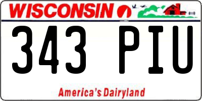 WI license plate 343PIU