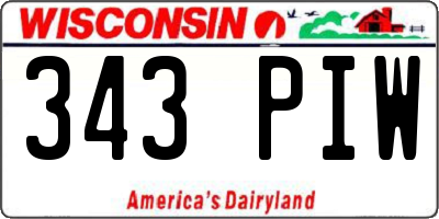 WI license plate 343PIW