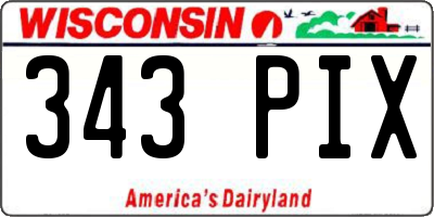 WI license plate 343PIX