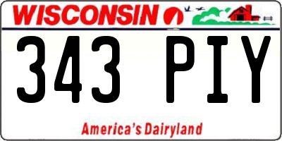 WI license plate 343PIY