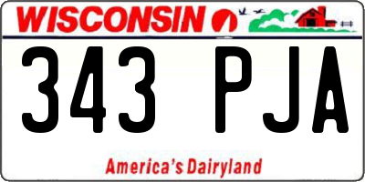 WI license plate 343PJA