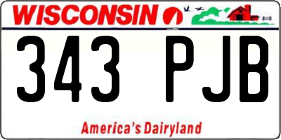 WI license plate 343PJB