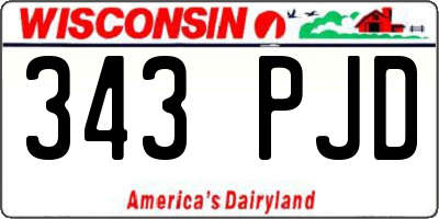 WI license plate 343PJD