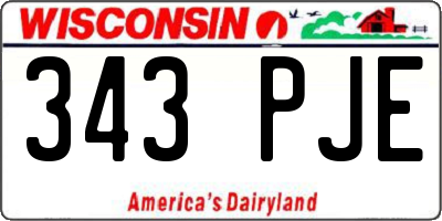 WI license plate 343PJE