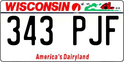 WI license plate 343PJF