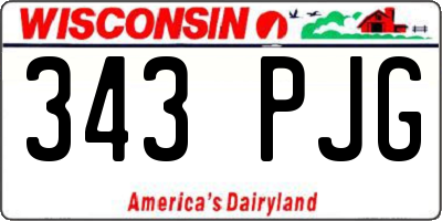 WI license plate 343PJG