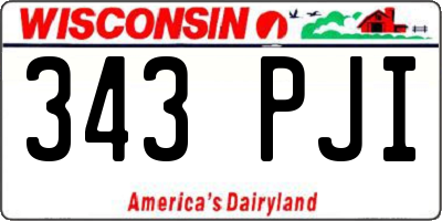 WI license plate 343PJI