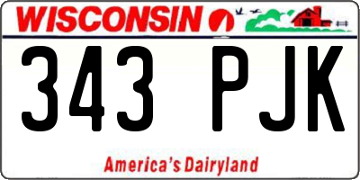 WI license plate 343PJK