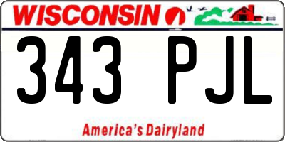 WI license plate 343PJL