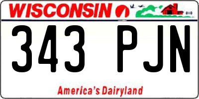 WI license plate 343PJN