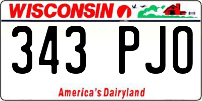 WI license plate 343PJO