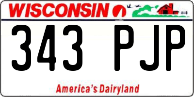 WI license plate 343PJP