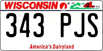 WI license plate 343PJS