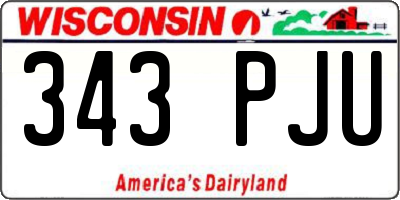 WI license plate 343PJU