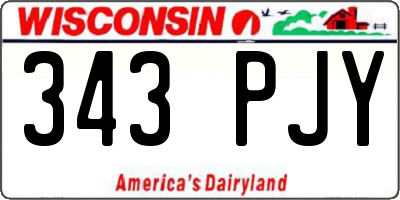 WI license plate 343PJY