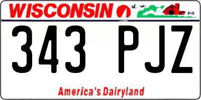 WI license plate 343PJZ