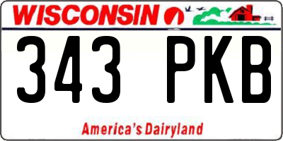 WI license plate 343PKB