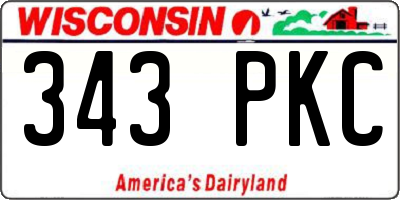 WI license plate 343PKC
