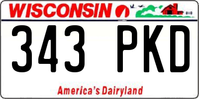 WI license plate 343PKD