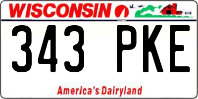 WI license plate 343PKE