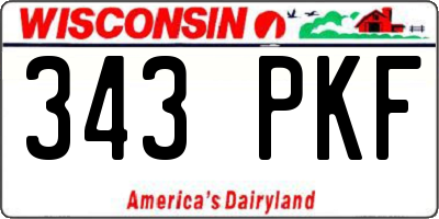WI license plate 343PKF