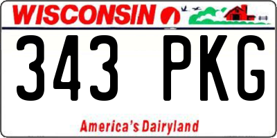 WI license plate 343PKG