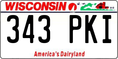 WI license plate 343PKI