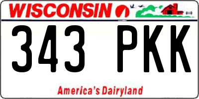 WI license plate 343PKK