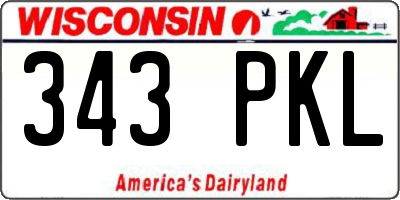 WI license plate 343PKL