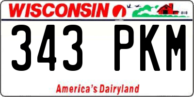 WI license plate 343PKM