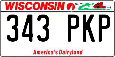 WI license plate 343PKP