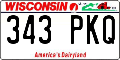 WI license plate 343PKQ