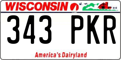 WI license plate 343PKR