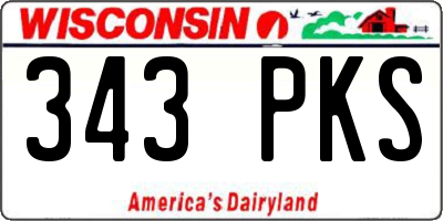 WI license plate 343PKS