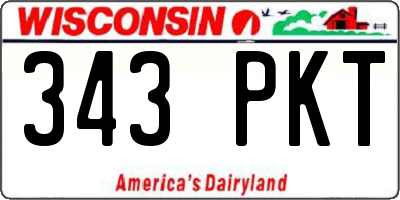 WI license plate 343PKT