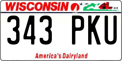 WI license plate 343PKU
