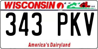 WI license plate 343PKV